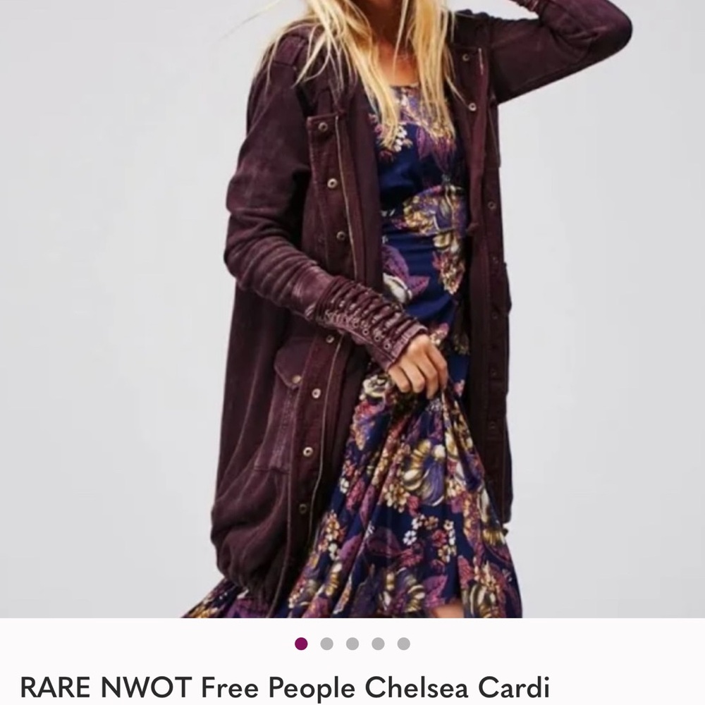 Free People Purple Cardigan and Floral Dress